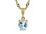 Sky Blue Topaz 18k Yellow Gold Over Sterling Silver Childrens Birthstone Pendant With Chain 0.73ct
