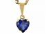 Blue Lab Created Sapphire 18k Yellow Gold Over Silver Childrens Birthstone Pendant With Chain