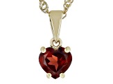 Red Garnet 18k Yellow Gold Over Sterling Silver Childrens Birthstone Pendant With Chain .81ct