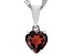 Red Garnet Rhodium Over Sterling Silver Childrens Birthstone Pendant With Chain .81ct