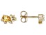 Yellow Citrine 18k Yellow Gold Over Sterling Silver Childrens Dinosaur Stud Earrings 0.31ctw
