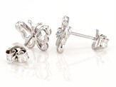 Sky Blue Glacier Topaz Rhodium Over Sterling Silver Childrens Butterfly Stud Earrings .07ctw