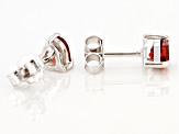 Red Garnet Rhodium Over Silver Childrens Birthstone Earrings .61ctw