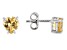 Yellow Citrine Rhodium Over Sterling Silver Childrens Birthstone Stud Earrings .68ctw