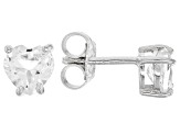 White Topaz Rhodium Over Sterling Silver Childrens Birthstone Earrings 0.94ctw