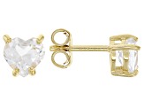 White Topaz 18k Yellow Gold Over Sterling Silver Childrens Birthstone Stud Earrings 0.94ctw