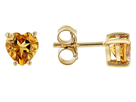 Yellow Citrine 18k Yellow Gold Over Sterling Silver Childrens Birthstone Stud Earrings 0.68ctw