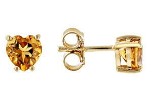 Yellow Citrine 18k Yellow Gold Over Sterling Silver Children's Birthstone Stud Earrings 0.68ctw
