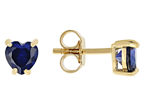 Blue Lab Created Sapphire 18k Yellow Gold Over Silver Childrens ...