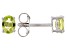 Green Manchurian Peridot(TM) Rhodium Over Sterling Silver Childrens Birthstone Stud Earrings .29ctw