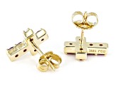 Red Ruby 10k Yellow Gold Childrens Cross Stud Earrings 0.54ctw