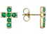 Green Emerald 10k Yellow Gold Childrens Cross Stud Earrings 0.28ctw