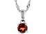 Red Garnet Rhodium Over Sterling Silver Childrens Birthstone Pendant with Chain .31ct
