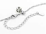 Green Chrome Diopside Rhodium Over Sterling Silver Childrens Pendant with Chain .23ct