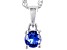 Blue Lab Created Spinel Rhodium Over Sterling Silver Children's Pendant with Chain .24ct