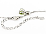 Green Peridot Rhodium Over Sterling Silver Childrens Birthstone Pendant with Chain 0.23ct