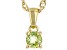 Green Peridot 18k Yellow Gold Over Sterling Silver Childrens Birthstone Pendant with Chain 0.24ctw