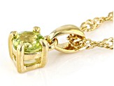 Green Peridot 18k Yellow Gold Over Sterling Silver Childrens Birthstone Pendant with Chain 0.24ctw