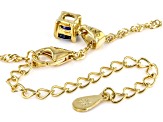Blue Lab Sapphire 18k Yellow Gold Over Silver Childrens Birthstone Pendant with Chain 0.28ct