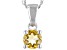 Yellow Citrine Rhodium Over Sterling Silver Childrens Birthstone Pendant with Chain 0.25ct