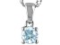 Sky Blue Glacier Topaz Rhodium Over Sterling Silver Childrens Birthstone Pendant with Chain 0.31ct