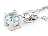 Sky Blue Topaz Rhodium Over Sterling Silver Childrens Birthstone Pendant with Chain 0.31ct