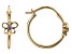 Purple Amethyst 10K Yellow Gold Butterfly Hoop Children's Earring
