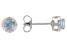 Blue Aquamarine Rhodium Over Sterling Silver Childrens Birthstone Halo Stud Earrings .44ctw