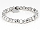 White Zircon Rhodium Over Sterling Silver "L" Childrens Bracelet .14ctw