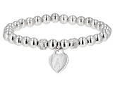 White Zircon Rhodium Over Sterling Silver "A" Childrens Bracelet .14ctw