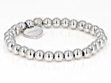 White Zircon Rhodium Over Sterling Silver "A" Childrens Bracelet .14ctw