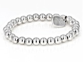 White Zircon Rhodium Over Sterling Silver "C" Childrens Bracelet .14ctw