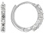 White Zircon Rhodium Over Sterling Silver Children's Birthstone Hoop Earrings .31ctw