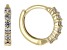 White Zircon 18k Yellow Gold Over Sterling Silver Children's Birthstone Hoop Earrings .31ctw