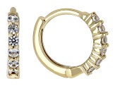 White Zircon 18k Yellow Gold Over Sterling Silver Children's Birthstone Hoop Earrings .31ctw