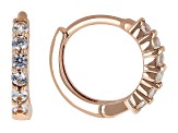 Round White Zircon 18k Rose Gold Over Sterling Silver Children's Birthstone Hoop Earrings .31ctw