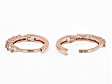 Round White Zircon 18k Rose Gold Over Sterling Silver Children's Birthstone Hoop Earrings .31ctw