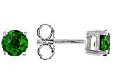 Green Chrome Diopside Rhodium Over Sterling Silver Childrens Stud Earrings 0.46ctw