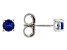 Blue Lab Created Spinel Rhodium Over Sterling Silver Childrens Stud Earrings .48ctw