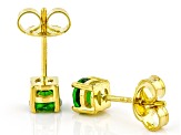 Green Chrome Diopside 18k Yellow Gold Over Sterling Silver Childrens Stud Earrings 0.46ctw