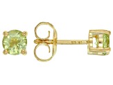 Green Peridot 18k Yellow Gold Over Sterling Silver Childrens Stud Earrings 0.48ctw