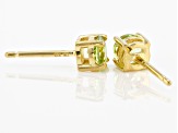 Green Peridot 18k Yellow Gold Over Sterling Silver Childrens Stud Earrings 0.48ctw