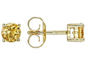 Yellow Citrine 18k Yellow Gold Over Sterling Silver Children's Stud Earrings 0.40ctw