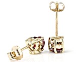Red Vermelho Garnet(TM) 10K Yellow Gold Childrens Heart Stud Earrings 0.90ctw
