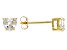 White Topaz 10K Yellow Gold Childrens Heart Stud Earrings 0.94ctw