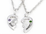 Blue Tanzanite Rhodium Over Silver Childrens Best Friend Necklace 0.06ctw