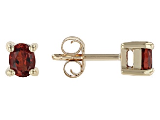 Red Vermelho Garnet(TM)10k Yellow Gold Childrens Stud Earrings 0.39ctw