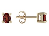 Red Vermelho Garnet(TM)10k Yellow Gold Childrens Stud Earrings 0.39ctw