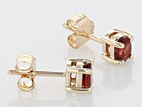 Red Vermelho Garnet(TM)10k Yellow Gold Childrens Stud Earrings 0.39ctw