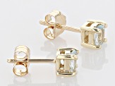 Blue Aquamarine 10k Yellow Gold Children's Stud Earrings 0.26ctw